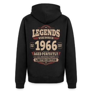 60th Birthday Gift Husband 1960's Vintage Retro - Unisex Premium Organic Zip Hoodie - black - Back - Nico (187cm)
