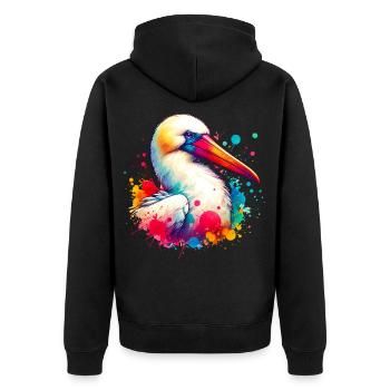 Motif des nichons de Nazca - Veste à capuche bio Premium Unisexe - noir - Dos - Nico (187cm)