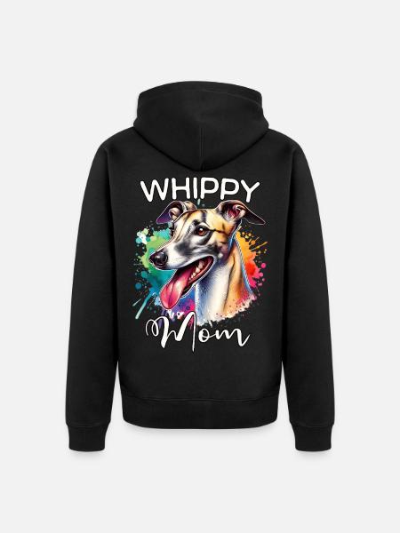 Windhund Mama - Unisex Premium Bio Zip Hoodie - Schwarz