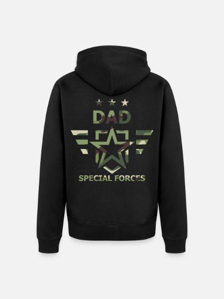 Vater-Spezialeinheiten-Tarn-Militär - Unisex Premium Bio Zip Hoodie - Schwarz