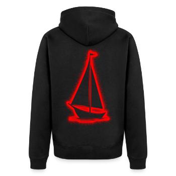 Segelboot Segel Segelschiff Herren Jungen Segeln - Unisex Premium Bio Zip Hoodie - Schwarz - Hinten - Nico (187cm)
