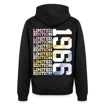 LIMITED EDITION 1966 - 60 YEARS - 60TH BIRTHDAY - Unisex Premium Organic Zip Hoodie - black - Back - Nico (187cm)