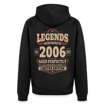 20th Birthday Gift Husband 2006 Vintage Retro - Unisex Premium Organic Zip Hoodie - black - Back - Nico (187cm)