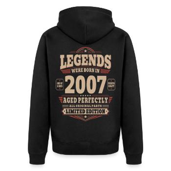 Cadeau pour 19 ans Mari 2007 Vintage Rétro - Veste à capuche bio Premium Unisexe - noir - Dos - Nico (187cm)