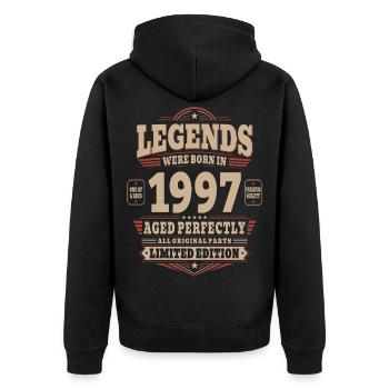 Cadeau d’anniversaire 29 Mari 1997 Vintage Rétro - Veste à capuche bio Premium Unisexe - noir - Dos - Nico (187cm)