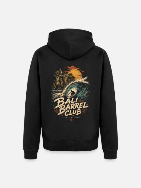 Bali Barrel Club Surf - Unisex Premium Organic Zip Hoodie - black