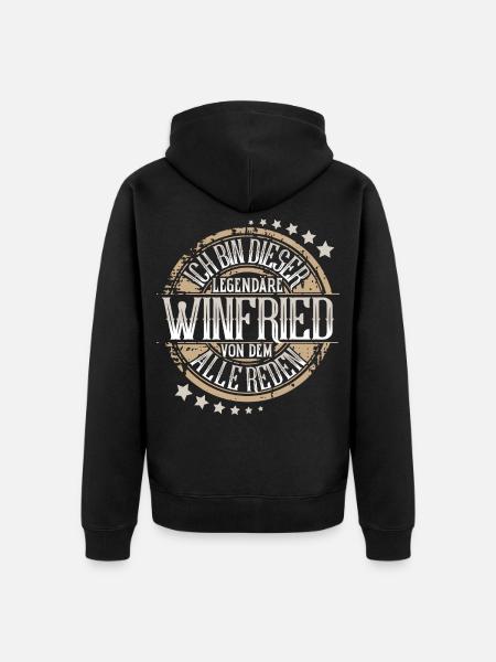 Winfried - Unisex Premium Bio Zip Hoodie - Schwarz