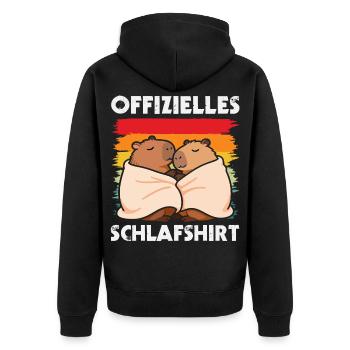 Life is Better with Capybaras - Süßes Nagetier - Unisex Premium Bio Zip Hoodie - Schwarz - Hinten - Nico (187cm)