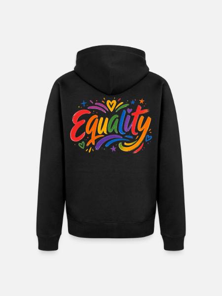Equality Rainbow T-Shirt CSD Pride - Unisex Premium Organic Zip Hoodie - black