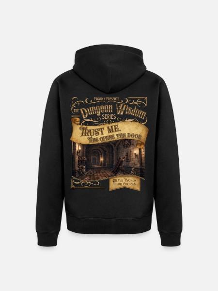 Das öffnet die Tür - Unisex Premium Bio Zip Hoodie - Schwarz
