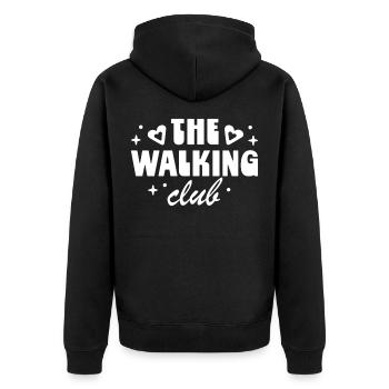 Walking club girls walk group - Unisex Premium Organic Zip Hoodie - black - Back - Nico (187cm)