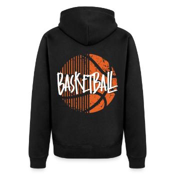 Basketball - Unisex Premium Organic Zip Hoodie - black - Back - Nico (187cm)