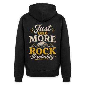 Steinsammler Gesteine Geologie Hobby - Unisex Premium Bio Zip Hoodie - Schwarz - Hinten - Nico (187cm)