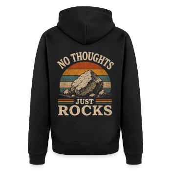 Geologie Fan Steine Gesteine Sammeln - Unisex Premium Bio Zip Hoodie - Schwarz - Hinten - Nico (187cm)