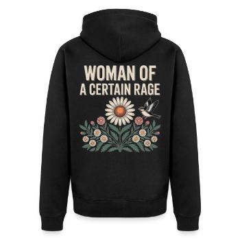 Woman Of A Certain Rage Flowers Bird Shirt Sticker - Unisex Premium Organic Zip Hoodie - black - Back - Nico (187cm)