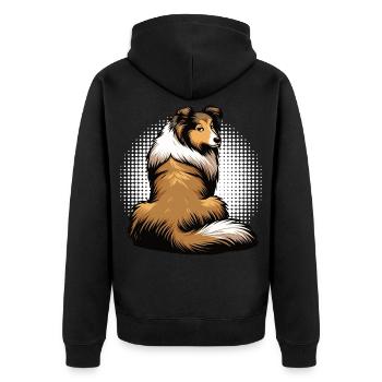 Propriétaire de Collie Collie Amant de Collie Collie Propriétaire - Veste à capuche bio Premium Unisexe - noir - Dos - Nico (187cm)