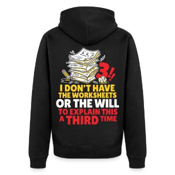 No More Explanations Meme - Unisex Premium Organic Zip Hoodie - black - Back - Nico (187cm)