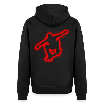 Skater Skate Skateboarder Boys Kids Skateboard - Unisex Premium Organic Zip Hoodie - black - Back - Nico (187cm)