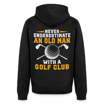 Ne jamais sous-estimer un vieil homme avec un club de golf - Veste à capuche bio Premium Unisexe - noir - Dos - Nico (187cm)