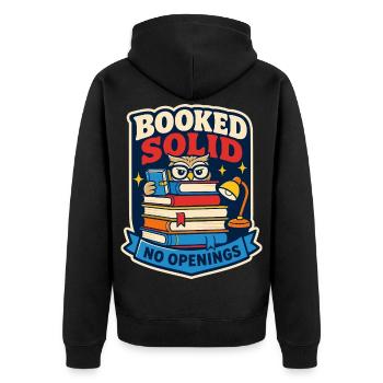 Booked Solid – No available dates - Unisex Premium Organic Zip Hoodie - black - Back - Nico (187cm)