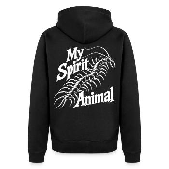 Skolopender Love - Unisex Premium Bio Zip Hoodie - Schwarz - Hinten - Nico (187cm)