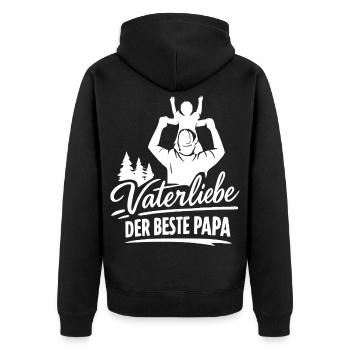 Vaterliebe: Der Beste Papa - Unisex Premium Bio Zip Hoodie - Schwarz - Hinten - Nico (187cm)