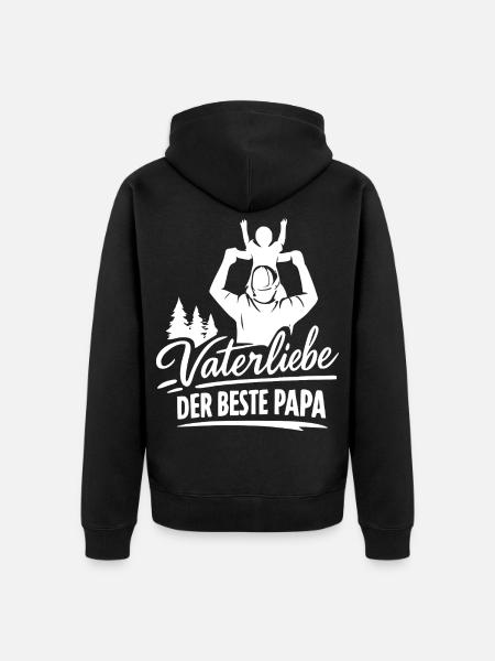 Vaterliebe: Der Beste Papa - Unisex Premium Bio Zip Hoodie - Schwarz