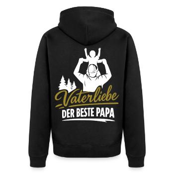 Vaterliebe Der Beste Papa - Unisex Premium Bio Zip Hoodie - Schwarz - Hinten - Nico (187cm)
