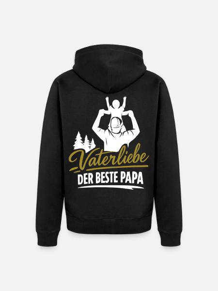 Vaterliebe Der Beste Papa - Unisex Premium Bio Zip Hoodie - Schwarz