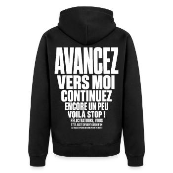 T-shirt Golf Humour Avancez Vers Moi Swing  - Veste à capuche bio Premium Unisexe - noir - Dos - Nico (187cm)