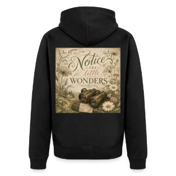 Wildflower Binoculars Retro Mural Nostalgia Decoration - Unisex Premium Organic Zip Hoodie - black - Back - Nico (187cm)