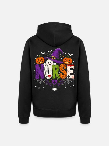 Krankenschwester Krankenpfleger Halloween - Unisex Premium Bio Zip Hoodie - Schwarz