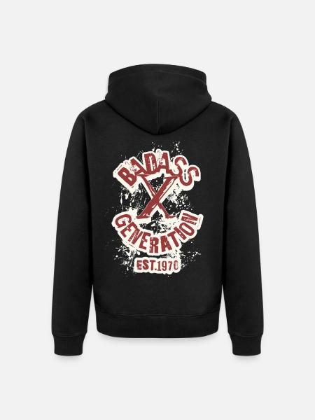 Badass Generation X 1970 - Unisex Premium Bio Zip Hoodie - Schwarz