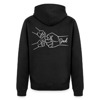 Dad to the power of 2 dad-to-be dad 2nd child - Unisex Premium Organic Zip Hoodie - black - Back - Nico (187cm)