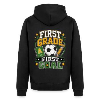Inscriptions scolaires au football - Veste à capuche bio Premium Unisexe - noir - Dos - Nico (187cm)