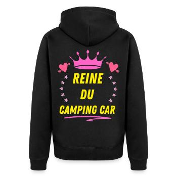 REINE du Camping-Car - Veste à capuche bio Premium Unisexe - noir - Dos - Nico (187cm)