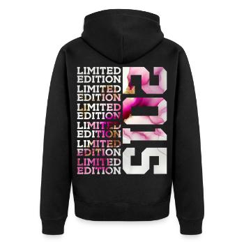 ÉDITION LIMITÉE 2015 - 11 ANS - 11E ANNIVERSAIRE - Veste à capuche bio Premium Unisexe - noir - Dos - Nico (187cm)