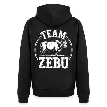 Motif du zèbu - Veste à capuche bio Premium Unisexe - noir - Dos - Nico (187cm)