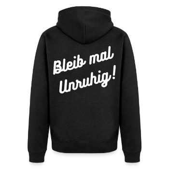 HN Stay Restless – Écriture manuscrite - Veste à capuche bio Premium Unisexe - noir - Dos - Nico (187cm)