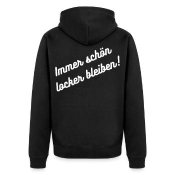 HN Toujours Rire Eh bien Rester Design d’autocollants - Veste à capuche bio Premium Unisexe - noir - Dos - Nico (187cm)