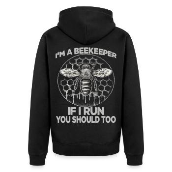 Beekeeping Supplies Beekeeper Accessories Beekeeping Bees Fan - Unisex Premium Organic Zip Hoodie - black - Back - Nico (187cm)