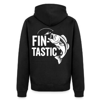 Fin-tastique ! Drôle de pêcheur et design de poisson géant - Veste à capuche bio Premium Unisexe - noir - Dos - Nico (187cm)