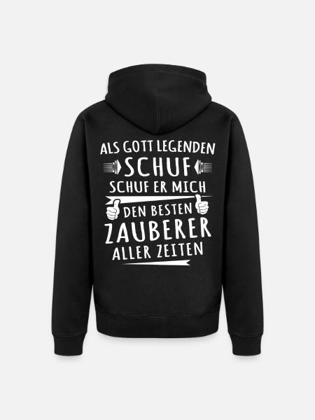 Zauberer - Unisex Premium Bio Zip Hoodie - Schwarz