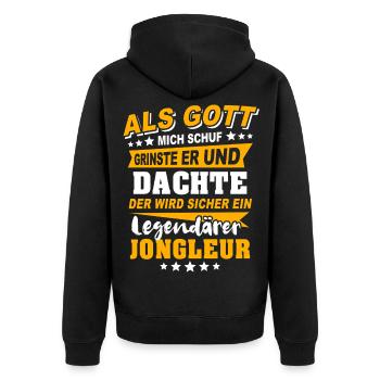 Jongleurs de jonglerie - Veste à capuche bio Premium Unisexe - noir - Dos - Nico (187cm)