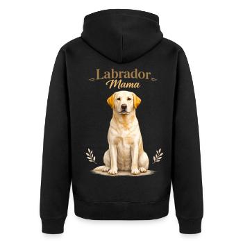 Labrador Mom – Gift for Labrador Dog Mom - Unisex Premium Organic Zip Hoodie - black - Back - Nico (187cm)