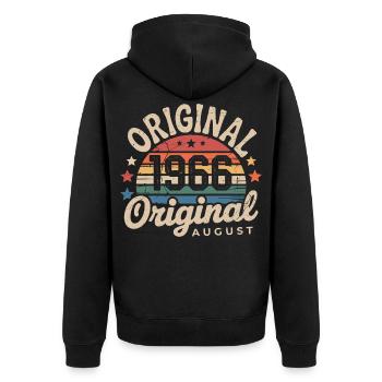 Original Août 1966 Vintage Anniversaire 1966 - Veste à capuche bio Premium Unisexe - noir - Dos - Nico (187cm)