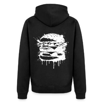 Burger Street Art Blanc - Veste à capuche bio Premium Unisexe - noir - Dos - Nico (187cm)