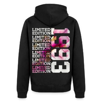 ÉDITION LIMITÉE 1993 - 33 ANS - 33E ANNIVERSAIRE - Veste à capuche bio Premium Unisexe - noir - Dos - Nico (187cm)