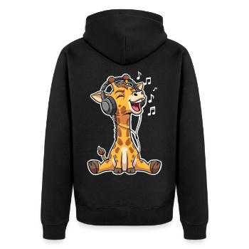 Musique Girafe - Veste à capuche bio Premium Unisexe - noir - Dos - Nico (187cm)