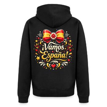 Vamos España Festif - Veste à capuche bio Premium Unisexe - noir - Dos - Nico (187cm)